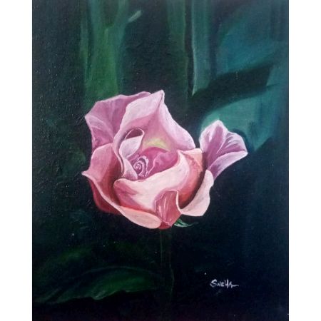 Rose Flower Oil Canvas Painting by Artist Snehaprava Maharana